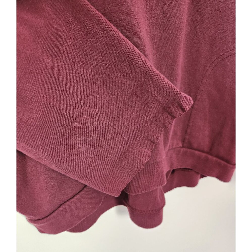 Free People Beach Women's Sz. L Burgundy Hi Low Oversized Sweatshirt - Picture 4 of 6